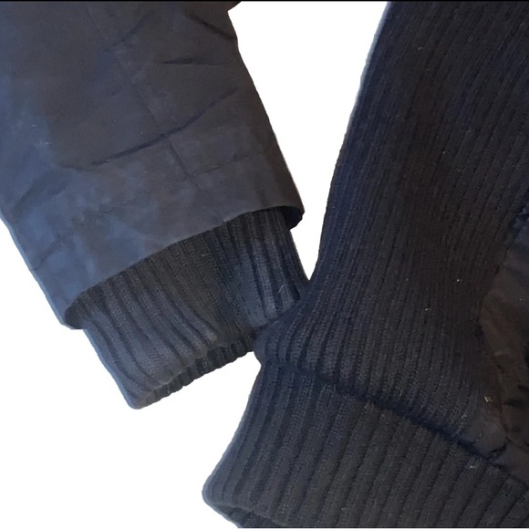 Tommy Hilfiger Womens Medium Black Faux Fur Lined Short Jacket Bomber Jacket EUC - Picture 6 of 10